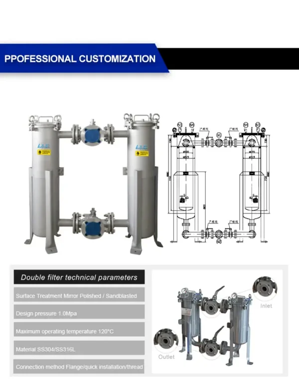 Stainless Steel Deplux Filter Housing Stainless Steel Deplux Filter Housing